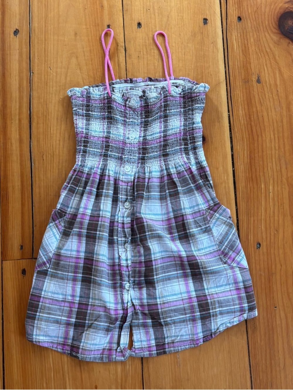 OP Pink & Brown Plaid Toddler Dress Size Medium